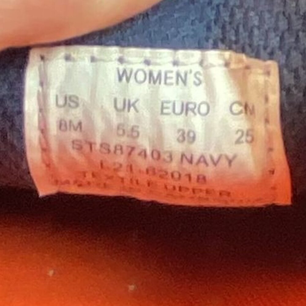 Sperry Blue Canvas Slip-On Loafers Size 8M With Striped Heel Boat Shoes - Picture 10 of 11